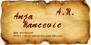 Anja Mančević vizit kartica
